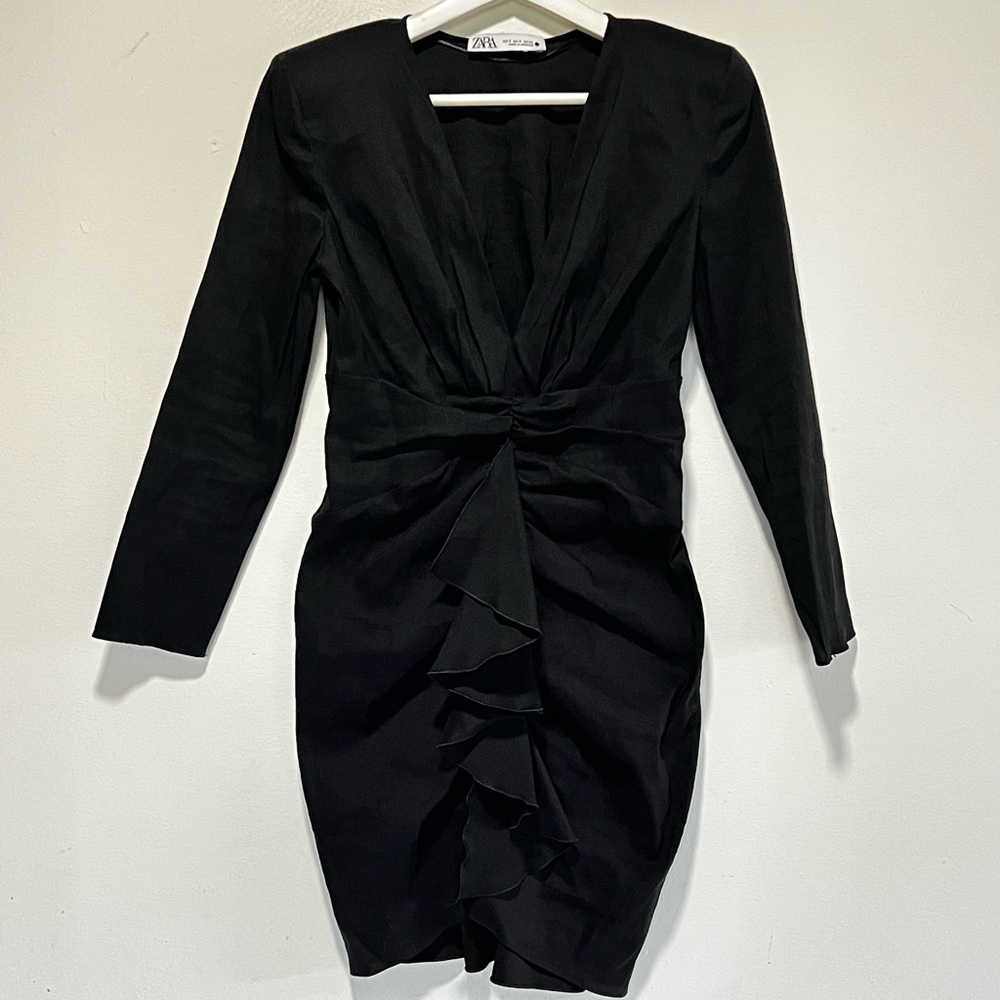 Zara Black Long Sleeve Mini Dress